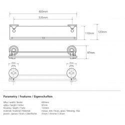  Ricordi Etagère en Laiton et Verre, Chrome (OPTIMARIC24CR)