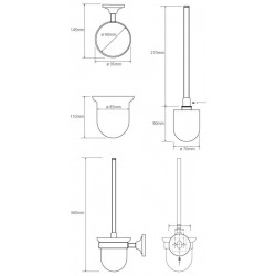  Ricordi Brosse de toilette en Laiton, Bronze (OPTIMARIC37BR)