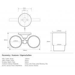  Ricordi Double porte-verre en Laiton, Bronze (OPTIMARIC47BR)