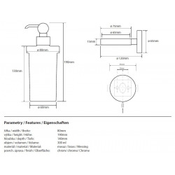  Ricordi Distributeur de savon en Laiton, Chrome (OPTIMARIC99CR)