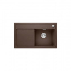Evier ZENAR 45 S PuraDur en Silgranit 86x51cm avec vidage automatique et égouttoir gauche, Café (523798)