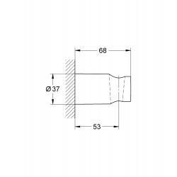  Vitalio Universal Support de douche mural, Chrome (26102000)