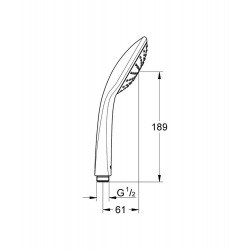 Vitalio Joy 110 Douchette 1 jet avec régulateur de débit, Chrome (27316000)