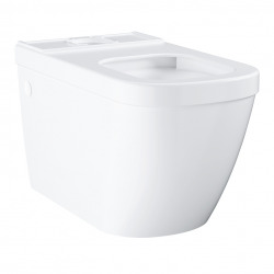 Pack WC à poser Triple Vortex + Réservoir de chasse alimentation latérale + Abattant déclipsable, Blanc Alpin (39462Classic2)