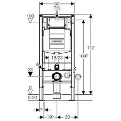 Pack WC Bâti-support avec Cuvette Roca The Gap fixations invisibles + Abattant  + Plaque blanc chromé (GebGapRimless-A)