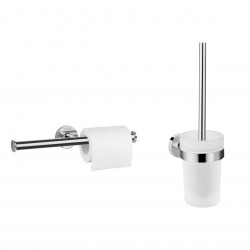  Logis Universal Pack brosse WC + support de rouleau double, Chrome (41722000-DUOLOGIS2)