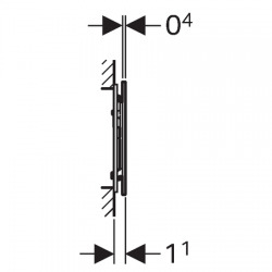 Geberit 115620SJ1 Sigma 70 Plaque de recouvrement pour rinçage à 2 boutons Verre Noir