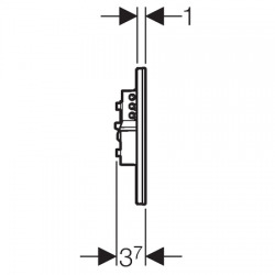 Sigma 80 Plaque de recouvrement avec activation par avant rinçage à 2 boutons Verre Noir