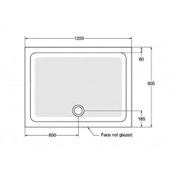 Receveur Rectangulaire antidérapant à poser 120 x 90 cm, Gris émaillé (R1556YT)