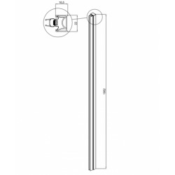 Profilé pour paroi de douche 198 cm, Noir, Walk-in Xmotion (SIKOWIXMNIKAPC)