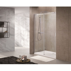 T-Linea Porte coulissante de douche verre trempé Easy Clean 120x200cm, Ouverture gauche à droite (TLDNEW120L01)