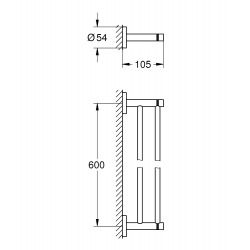 Essentials Double barre porte-serviettes en métal avec fixations cachées, Cool Sunrise (40802GL1)  Essentials Double barre porte-serviettes en métal avec fixations cachées, Cool Sunrise (40802GL1)