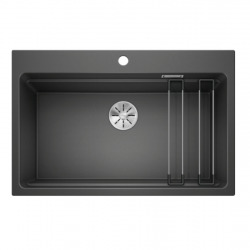 Evier ETAGON 8 PuraDur en Silgranit 78x51cm avec cuve à étages + 2 rails en inox inclus, Anthracite (525187)