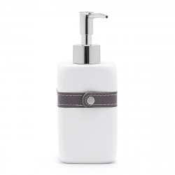 Bela Distributeur de savon en polyrésine largeur 7cm, Blanc (BELA99)