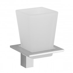 Donata Support de verre au design carré moderne, Chrome (DON27)