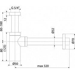  Siphon de lavabo DN32, Bronze antique (A400ANTIC)