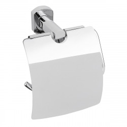 Cube Way Porte-papier toilette mural en laiton avec couvercle, Chrome (SPI25)