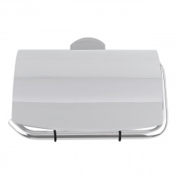 Cube Way Porte-papier toilette mural en laiton avec couvercle, Chrome (SPI25)