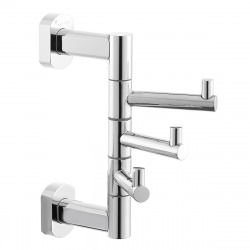  Cube Way Patère murale en laiton à 3 crochets, Chrome (SPI33)