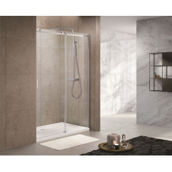 T-Linea Porte coulissante de douche verre trempé Easy Clean 120x200cm, Ouverture droite à gauche (TLDNEW120P01)