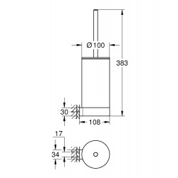 Selection Porte-balais de WC avec fixations cachées, Hard Graphite (41076A00)