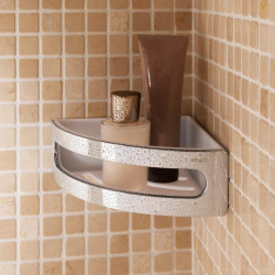  Elegance Panier d'angle pour douche, amovible, fixation murale invisible, Chrome (11657010000)