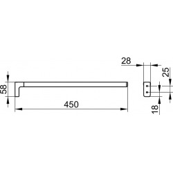 Moll Porte-serviettes à un bras avec position fixe, fixation murale, Chrome (12720010000)