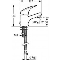 Talas Mitigeur Lavabo taille S avec tirette et vidage, Chrome (H3111N10041111)