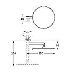 Selection Miroir cosmétique Grossissement x7 sans lumière, Hard Graphite (41077A00)