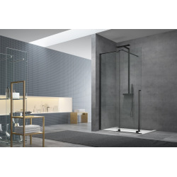 Walk-in X Motion Set complet Porte de douche coulissante verre transparent Easy Clean 110x200cm, montage Noir (WIXM110ZAV1CN)