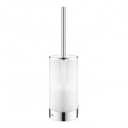  Selection Porte-balais de WC mural en verre et métal avec fixations cachées, Chrome (41076000)