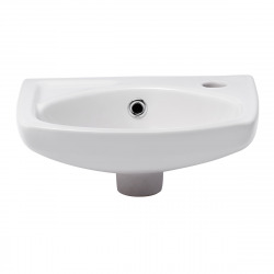 Lave-mains mural Blanc 35 × 28 cm – trou de robinetterie à droite, avec trop-plein (EUR913)