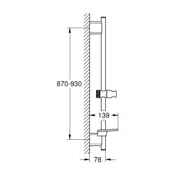 Rainshower Smartactive Barre de douche 900mm avec curseur et support orientable, Nickel (26603BE0)