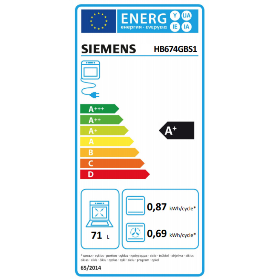 Siemens iQ700, Four encastrable 71L, 13 modes de cuisson, air 4D