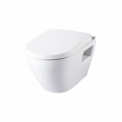 Pack WC bâti-support avec Cuvette Serel Solido Compact avec bride + Abattant softclose + Plaque blanc (RapidSL-SM10-3)