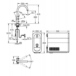 Blue Home Kit de démarrage avec Mitigeur bec pivotant, Hard Graphite (31455A01)