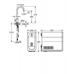 Blue Home Kit de démarrage avec Mitigeur mono, Hard Graphite brossé (31498AL1)