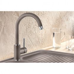 Mitigeur MIDA en Silgranit avec col de cygne orientable à 360°, Blanc  (519418)  Mitigeur MIDA en Silgranit avec col de cygne orientable à 360°, Blanc  (519418)