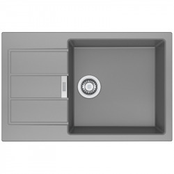 Sirius SID 611-78 / 45 BB Evier de cuisine 1 cuve + Egouttoir réversible, Tectonite® , Gris (114.0504.184)
