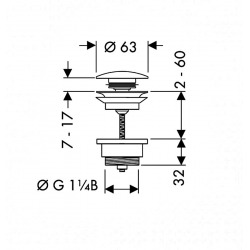 Bonde lavabo Push-Open hansgrohe doré poli FinishPlus (50100990)