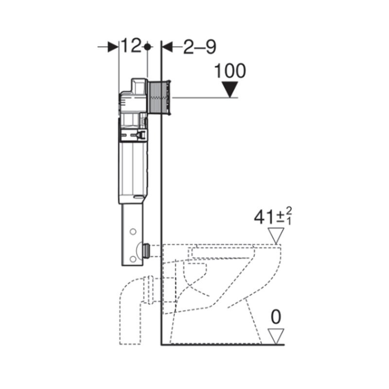 Geberit Accessoires - Réservoir de chasse d'eau Sigma 12 cm encastrable,  pour WC à poser et suspendu 109.300.00.5