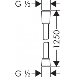 Isiflex Flexible de douche 125 cm, Doré poli (28272990)  Isiflex Flexible de douche 125 cm, Doré poli (28272990)