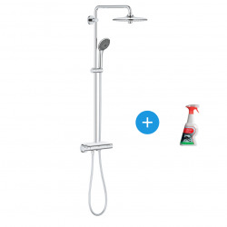 Vitalio Joy System 260, colonne de douche avec mitigeur thermostatique + Spray nettoyant Ravak Cleaner (26403001*)