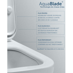 Tesi WC suspendu sans bride technologie AquaBlade + Abattant ultra-fin avec frein de chute, Noir mat (T3546V3)