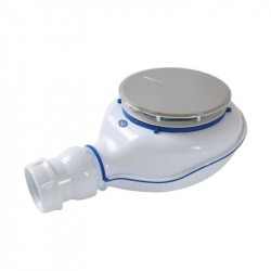 Turboflow2 Bonde pour receveur de douche avec capot métal chromé, Haut débit 43l/mn (0205701)