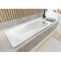  By Kaldewei Vivien 150 x 70 cm Baignoire gain de place 82 L en acier émaillé, sans pieds, blanc (SATVIVI150)