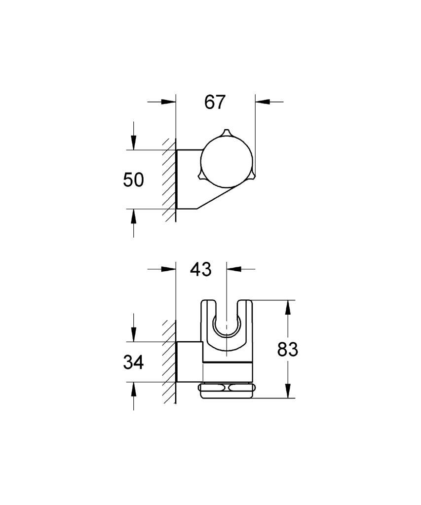 Grohe Relexa Support mural pour douche à main (28623000)