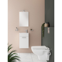 Meuble pour salle de bain avec miroir lavabo et éclairage Vitra Mia 39x61x28 cm, blanc brillant (MIASET40B)