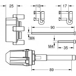 Kit d'extension universelle pour mitigeurs mécaniques, 25mm (14056000)