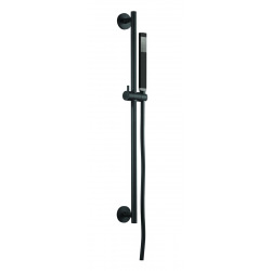 B-Way Barre de douche avec curseur réglable + Douchette à main Stick + Flexible 1,5m, Noir mat (SATBSSSBW)